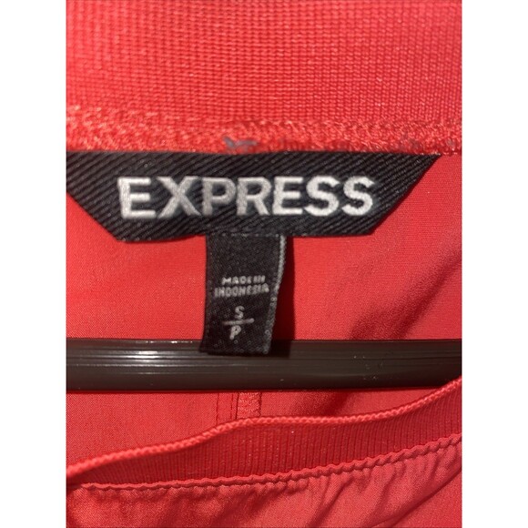 Vintage Express Red Blouse Shirt SS Loose Y2K Romantic Holiday Elastic Tummy SP - Picture 4 of 7